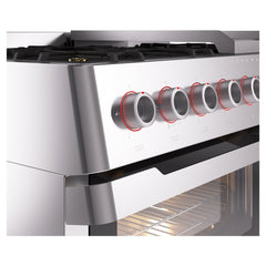 ILVE Panoramagic 48″ Dual Fuel Range with 8 Burners & Griddle, 5.02 cu. ft. - UPM12FDS3SS
