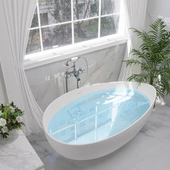 Altair Vespa 63" x 39" Solid Surface Soaking Bathtub with Integrated Overflow - 53263-BAT