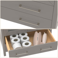 Vanity Art 84" Double Basin Bathroom Vanity with Top in White Ceramic and Mirror - VA3024-84