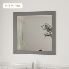 Vanity Art 84" Double Basin Bathroom Vanity with Top in White Ceramic and Mirror - VA3024-84