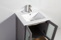 Vanity Art 84" Double Basin Bathroom Vanity with Top in White Ceramic and Mirror - VA3024-84