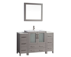 Vanity Art 54-Inch Single Sink Bathroom Vanity Set with Ceramic Top, Soft-Closing Doors, and Drawers - CVB30-54