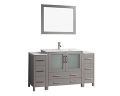 Vanity Art 60-Inch Single Sink Bathroom Vanity Set with Ceramic Top, Soft Closing Doors and Drawers - CVB36-60