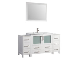 Vanity Art 60-Inch Single Sink Bathroom Vanity Set with Ceramic Top, Soft Closing Doors and Drawers - CVB36-60