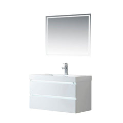 Vanity Art 36-Inch Wall-Hung Single-Sink Bathroom Vanity with Resin Top - CVF36W