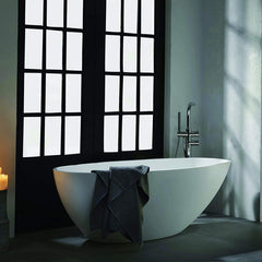 Vanity Art 59" Freestanding Acrylic Soaking Tub with Polished Overflow & Pop-Up Drain - B5151