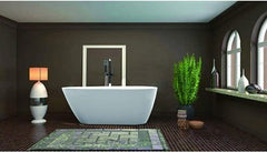 Vanity Art 59" Freestanding Acrylic Soaking Tub with Polished Overflow & Pop-Up Drain - B5151