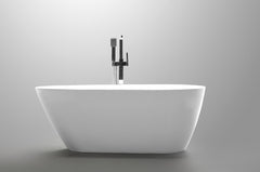 Vanity Art 59" Freestanding Acrylic Soaking Tub with Polished Overflow & Pop-Up Drain - B5151