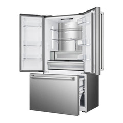 Verona 36 inch French Door Counter-Depth Refrigerator with 20.2 cu. ft. Total Capacity, Internal Water Dispenser, Automatic Ice Maker, Energy Star - VEBFD3620WIFS - The Home Selection
