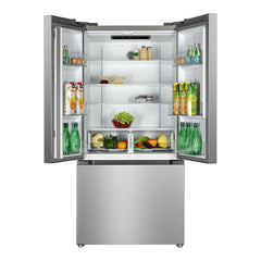 Verona 33 inch Freestanding French Door Refrigerator with 16.5 cu. ft. Capacity, Automatic Ice Maker, Recessed Handle - VEFFD3316RISL - The Home Selection