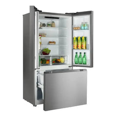 Verona 33 inch Freestanding French Door Refrigerator with 16.5 cu. ft. Capacity, Automatic Ice Maker, Recessed Handle - VEFFD3316RISL - The Home Selection