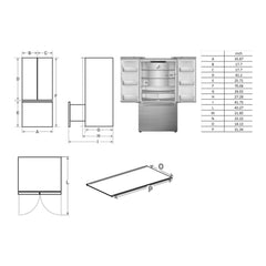 Verona 36 inch Freestanding French Door Refrigerator with 20.3 cu. ft. Capacity, Automatic Ice Maker, Recessed Handle - VEFFD3620RISL - The Home Selection