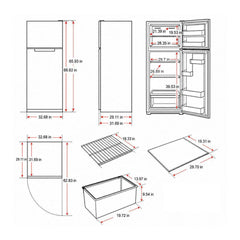Verona 33 inch Top Freezer Refrigerator with 24 cu. ft. Total Capacity, Reversible Doors, Recessed Handle, Energy Star - VEFTF3324R - The Home Selection