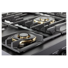 Verona 36" Ultima Midnight Collection Freestanding Dual Fuel Range with 5 Sealed SABAF Brass Burners, 5 cu. ft. Oven Capacity in Matte Black - VMFSGE365EE