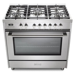 Verona  36" Prima Series Freestanding Dual Fuel Range – Stainless Steel - VPRFSGE365SS
