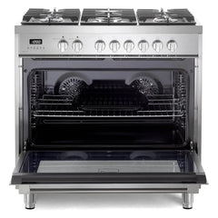 Verona  36" Prima Series Freestanding Dual Fuel Range – Stainless Steel - VPRFSGE365SS