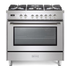 Verona  36" Prima Series Freestanding Dual Fuel Range – Stainless Steel - VPRFSGE365SS