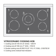 Verona 36 inch Ultima Double Oven Electric Range with 5 Radiant Elements, 4.1 cu. ft. Total Oven Capacity - VUFSEE365D