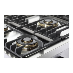 Verona 48 inch Ultima Collection Gas Range with 6 Brass Burners, 5.2 cu. ft. Oven Total Capacity, LP Conversion Kit, Analog Temperature Indicator - VUFSGG486DSS