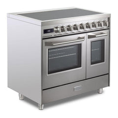 Verona 36 inch Ultima Collection Double Oven Induction Range with 5 Elements, 4.1 cu. ft. Oven Total Capacity (Stainless Steel) - VUFSIE365DSS - The Home Selection