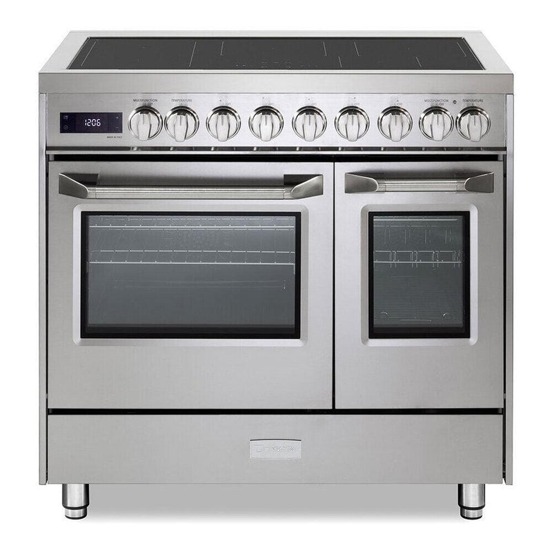 Verona 36 inch Ultima Collection Double Oven Induction Range with 5 Elements, 4.1 cu. ft. Oven Total Capacity (Stainless Steel) - VUFSIE365DSS - The Home Selection