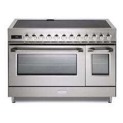 Verona 48 inch Ultima Collection Induction Range with 7 Elements, Griddle, 6.5 cu. ft. Total Oven Capacity, Bridge Control, Digital Clock (Stainless Steel) - VUFSIE487DSS