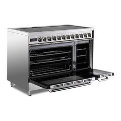 Verona 48 inch Ultima Collection Induction Range with 7 Elements, Griddle, 6.5 cu. ft. Total Oven Capacity, Bridge Control, Digital Clock (Stainless Steel) - VUFSIE487DSS