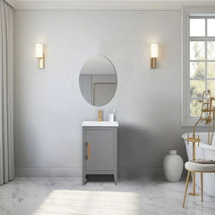 Vanity Art 20-Inch Bathroom Vanity: Single Sink, Ceramic Top, Soft-Closing Doors, Solid Wood Frame - CVI20