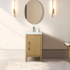 Vanity Art 20-Inch Bathroom Vanity: Single Sink, Ceramic Top, Soft-Closing Doors, Solid Wood Frame - CVI20