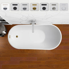 Vanity Art 55" Acrylic Freestanding Soaking Tub with Air Bath - B5221