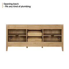Altair Laurel Bathroom Cabinet Vanity Base in Weathered Fir without Top and Sink, No Mirror