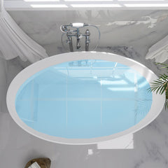 Altair Vespa 63" x 39" Solid Surface Soaking Bathtub with Integrated Overflow - 53263-BAT