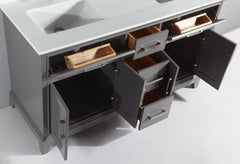 Bath Vanity  with Engineered Marble Top in White with Basin and Mirror - VA1060D