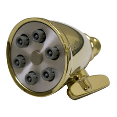 Whitehaus Showerhaus Small Round Showerhead with 6 Spray Jets - Solid Brass Construction with Adjustable Ball Joint - WH138