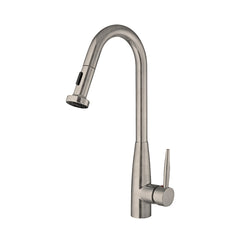 Whitehaus Jem Collectin Single Hole/Single Lever Handle Faucet with a Gooseneck Swivel Spout and Pull-Down Spray Head - WH2070838