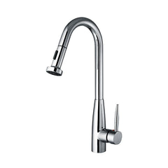 Whitehaus Jem Collectin Single Hole/Single Lever Handle Faucet with a Gooseneck Swivel Spout and Pull-Down Spray Head - WH2070838