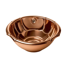 Whitehaus Decorative Round Fluted Design Drop-in Basin with Overflow and a 1 1/4" Center Drain - WH613CBL