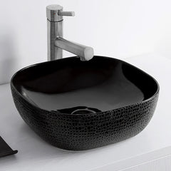 Whitehaus Isabella Plus Collection Square Above Mount Basin with Center Drain - WH71301 - The Home Selection