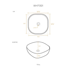 Whitehaus Isabella Plus Collection Square Above Mount Basin with Center Drain - WH71301 - The Home Selection