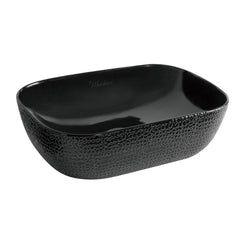 Whitehaus Isabella Plus Collection Rectangular Above Mount Basin with Center Drain - Black