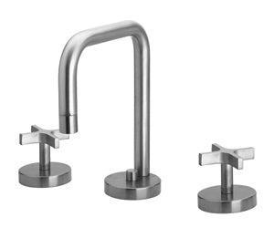 Whitehaus Metrohaus Lavatory Widespread Faucet with Swivel Spout and Pop-up Waste with Cross Handles - WH83214-C - The Home Selection