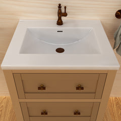 Whitehaus Countertop Vanity Sink with Integrated Rectangular Bowl and Overflow