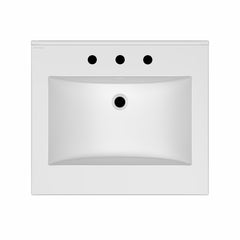 Whitehaus Countertop Vanity Sink with Integrated Rectangular Bowl and Overflow