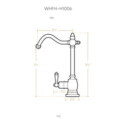 Whitehaus Point of Use Instant Hot Water Drinking Faucet with Traditional Spout - Antique Brass