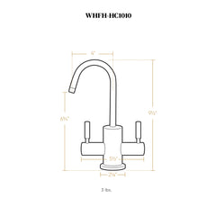 Whitehaus Point of Use Instant Hot/Cold Water Drinking Faucet with Gooseneck Swivel Spout - Antique Brass