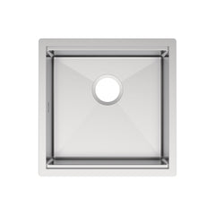 Whitehaus 18" Undermount Single Bowl 16 Gauge Brushed Stainless Steel Workstation Sink With Accessories - WHSW1818