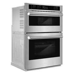 Cosmo 30 in. Regal Collection 4.8 / 1.6 cu. ft. Electric Microwave Wall Oven Combination, Air Fry, Convection, Stainless Steel - COS-WOMCR302SS
