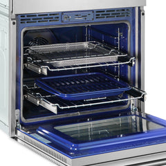 Cosmo 30 in. Regal Collection 4.8 / 1.6 cu. ft. Electric Microwave Wall Oven Combination, Air Fry, Convection, Stainless Steel - COS-WOMCR302SS