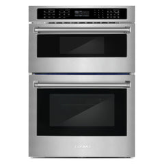 Cosmo 30 in. Regal Collection 4.8 / 1.6 cu. ft. Electric Microwave Wall Oven Combination, Air Fry, Convection, Stainless Steel - COS-WOMCR302SS