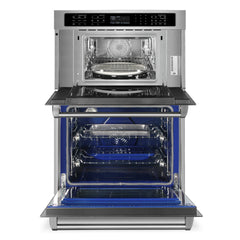 Cosmo 30 in. Regal Collection 4.8 / 1.6 cu. ft. Electric Microwave Wall Oven Combination, Air Fry, Convection, Stainless Steel - COS-WOMCR302SS